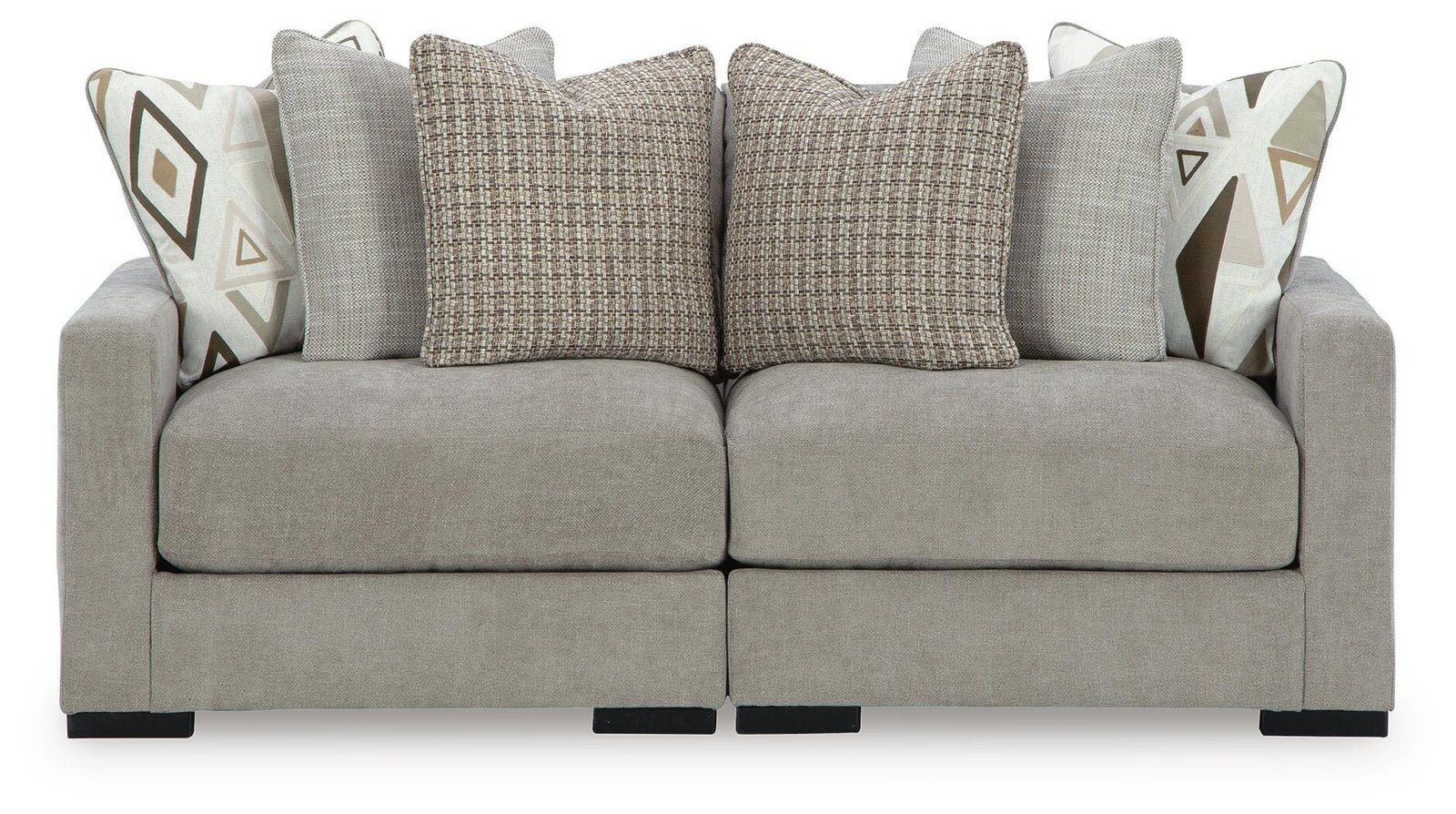 Aslan Court 2-Piece Loveseat Sectional - Gray (1)