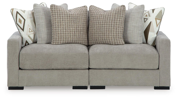 Aslan Court 2-Piece Loveseat Sectional - Gray (1)
