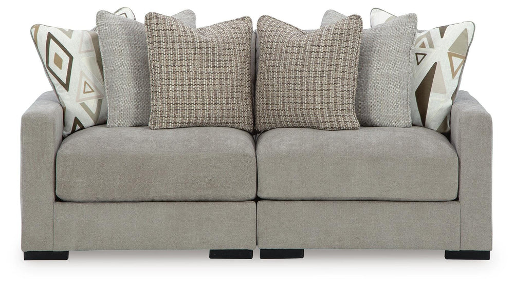 Aslan Court 2-Piece Loveseat Sectional - Gray (1)