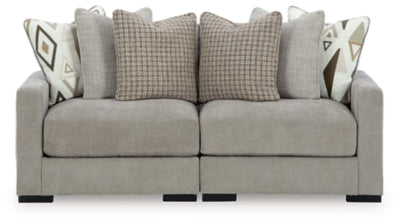 Aslan Court 2-Piece Loveseat Sectional - Gray - Gray