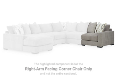 Aslan Court Right-Arm Facing Corner Chair - Gray