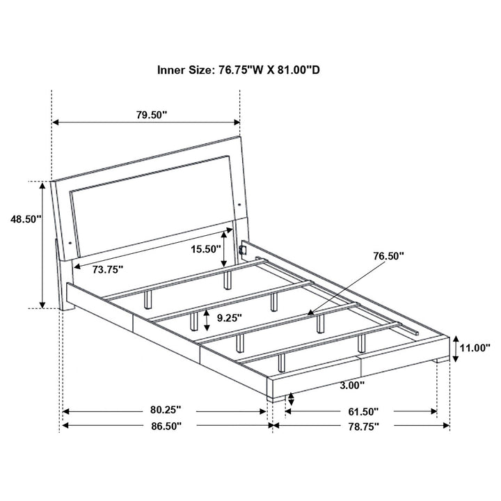 Coaster Furniture 224731KE-S5 Lucia 5-piece Eastern King Bedroom Set Beige and White