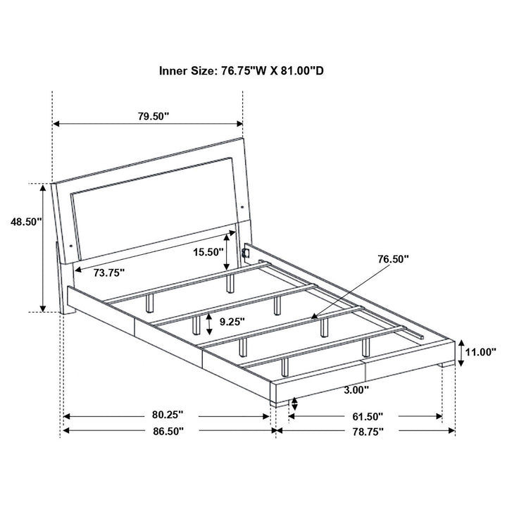 Coaster Furniture 224731KE-S5 Lucia 5-piece Eastern King Bedroom Set Beige and White