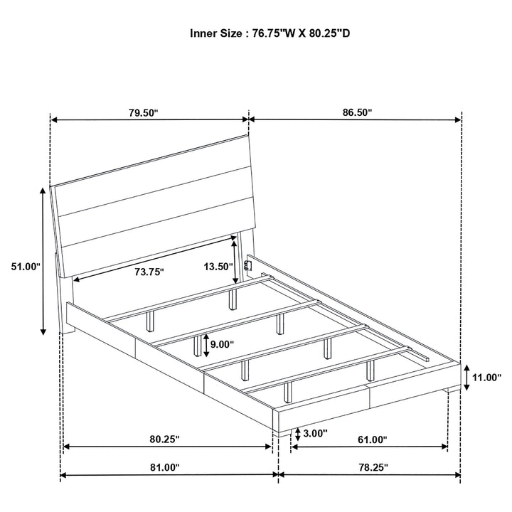Coaster Furniture 224731KE-S5 Lucia 5-piece Eastern King Bedroom Set Beige and White