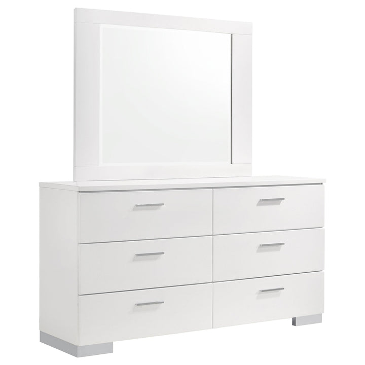 Coaster Furniture 203503M Felicity 6-drawer Wood Dresser White High Gloss