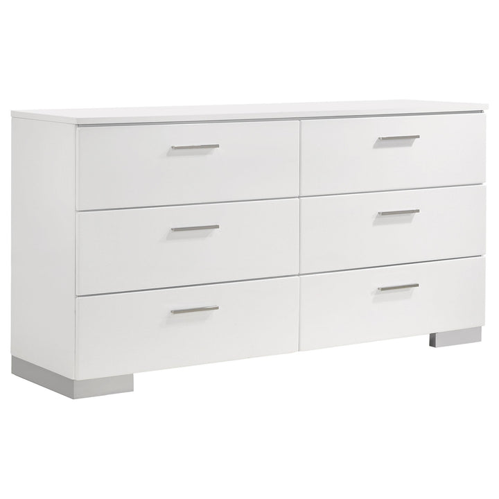 Coaster Furniture 203503 Felicity 6-drawer Dresser White High Gloss