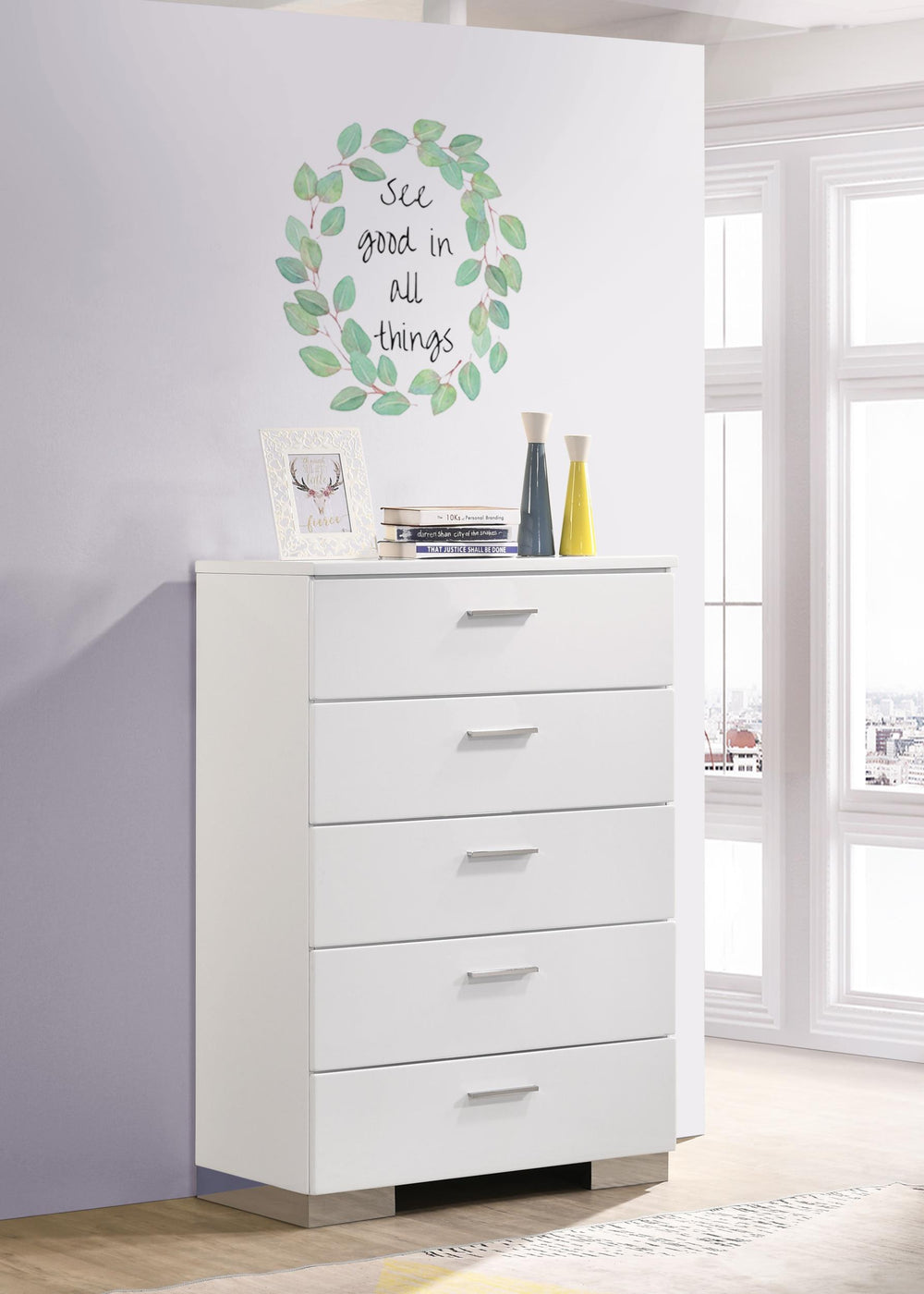coaster-furniture-203505-felicity-5-drawer-bedroom-chest-white-high-gloss