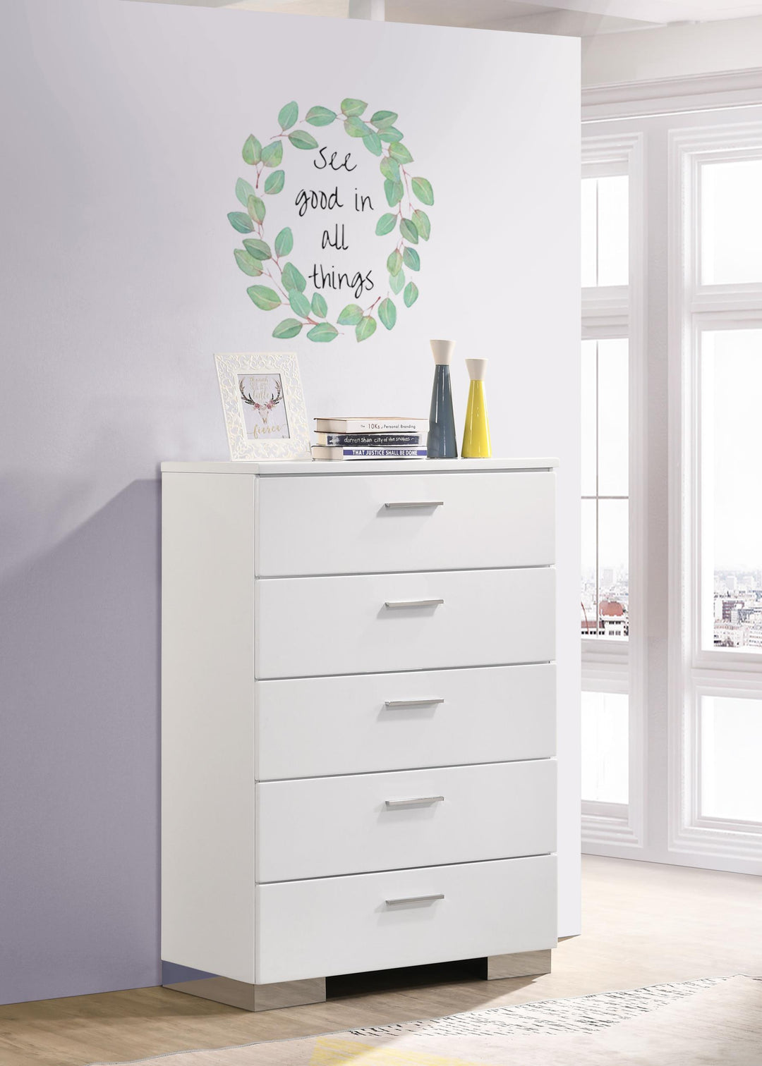 coaster-furniture-203505-felicity-5-drawer-bedroom-chest-white-high-gloss