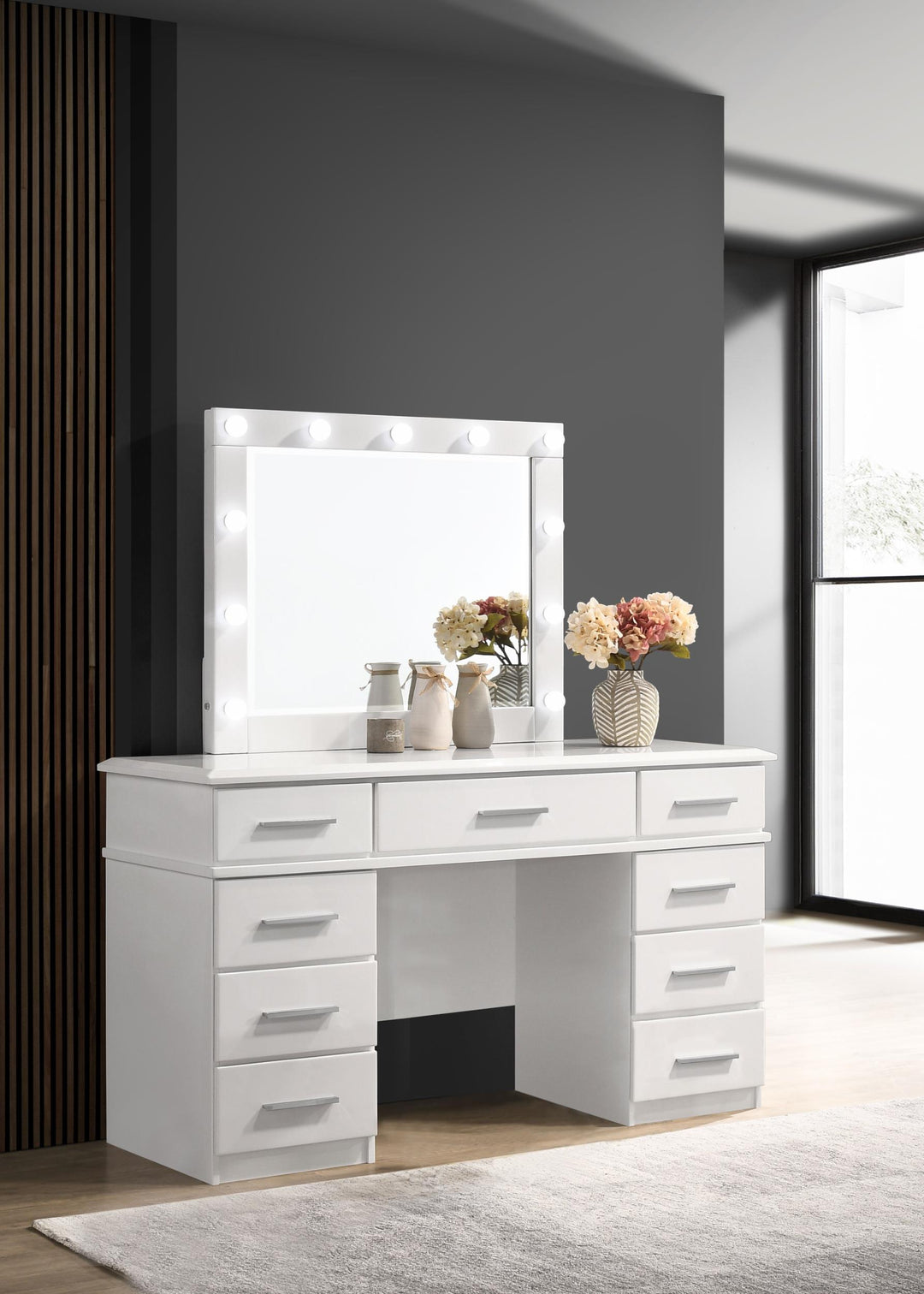 coaster-furniture-203507-felicity-9-drawer-vanity-table-lighted-mirror-glossy-white