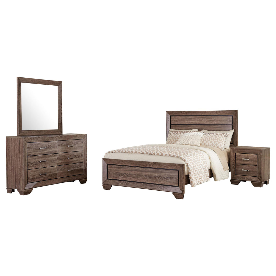 Coaster Furniture 204191KE-S4 Kauffman 4-Piece Eastern King Bedroom Set Washed Taupe