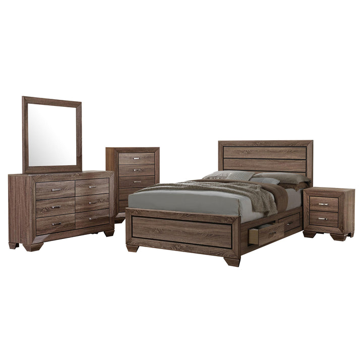 Coaster Furniture 204191KE-S5 Kauffman 5-Piece Eastern King Bedroom Set Washed Taupe