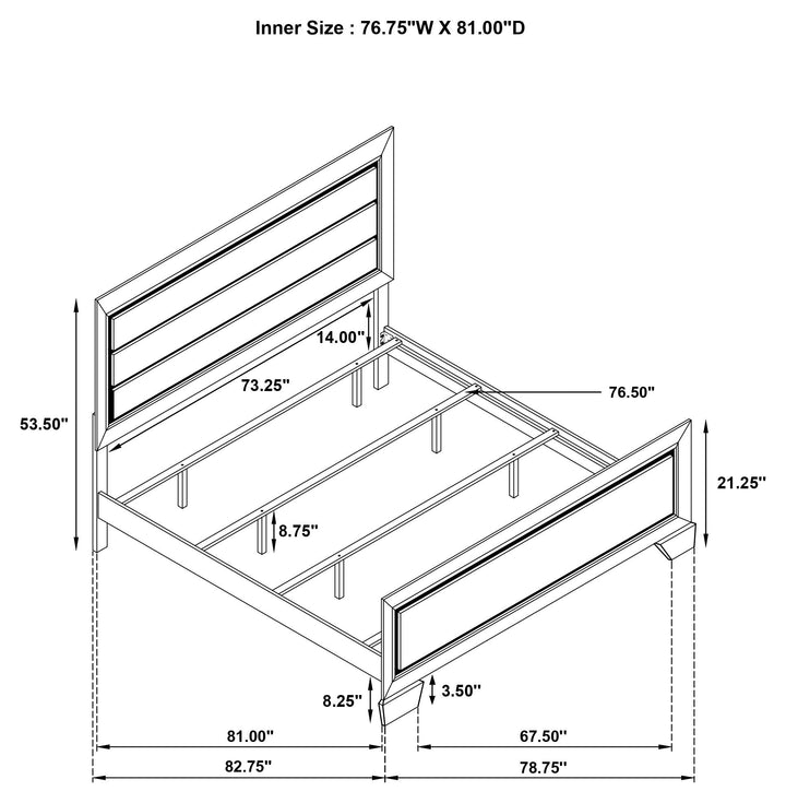 Coaster Furniture 224731KE-S5 Lucia 5-piece Eastern King Bedroom Set Beige and White
