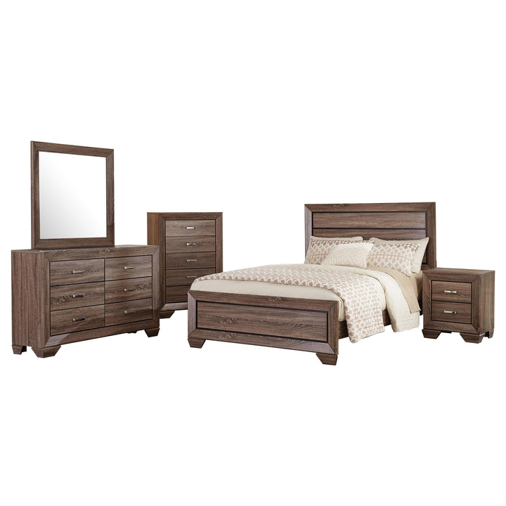 Coaster Furniture 204191Q-S5 Kauffman 5-Piece Queen Bedroom Set Washed Taupe