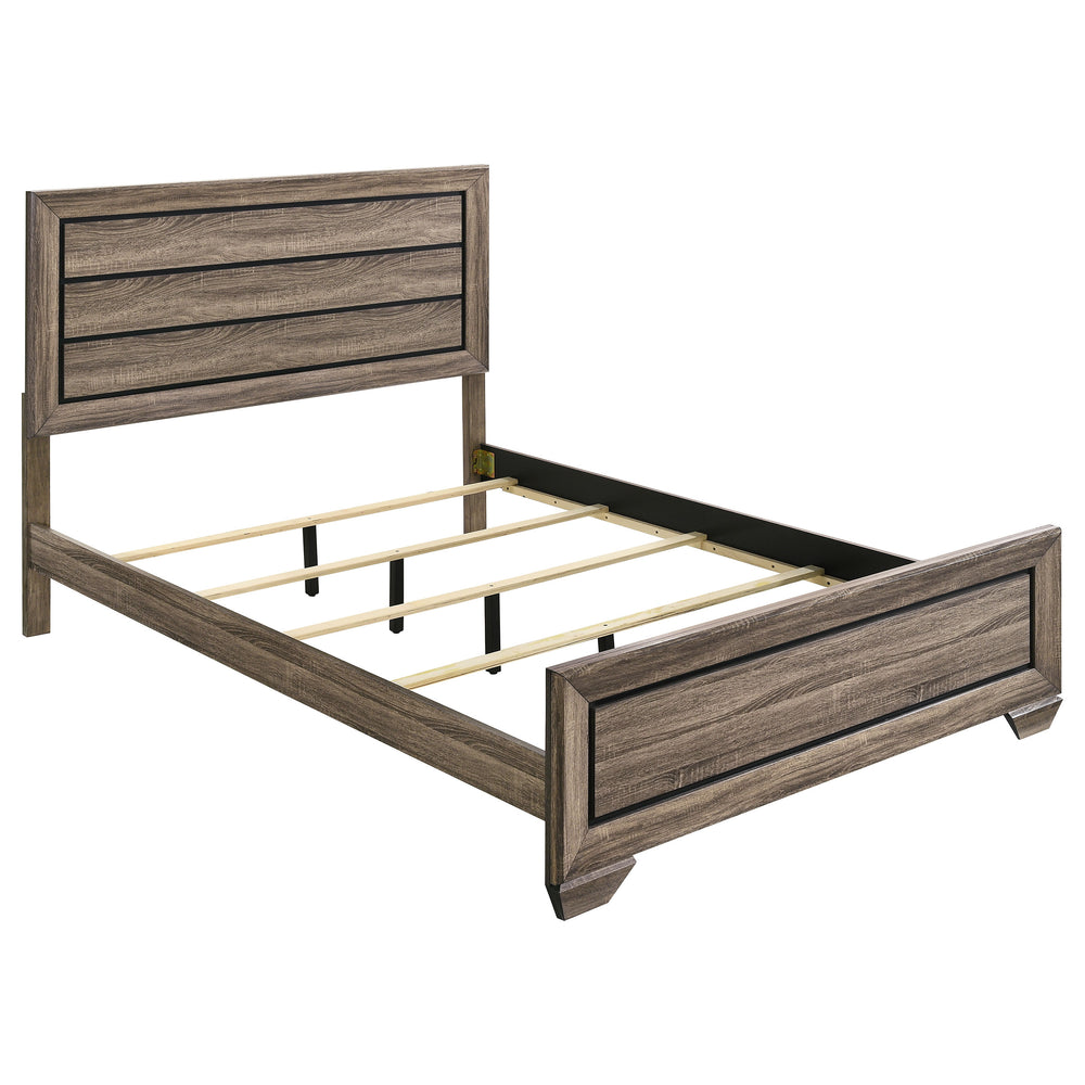 Kauffman - Wood Queen Panel Bed - Washed Taupe