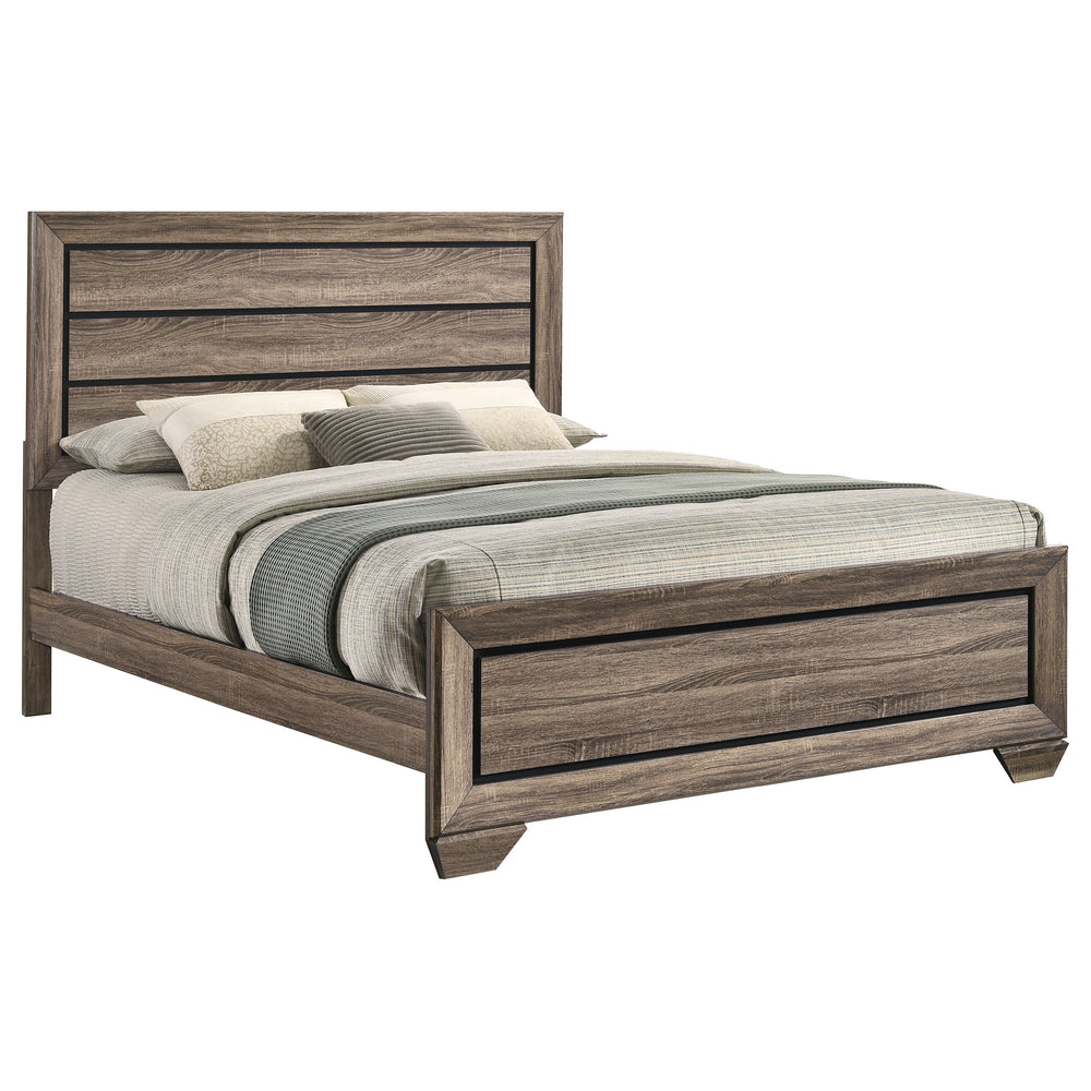 Kauffman - Wood Queen Panel Bed - Washed Taupe