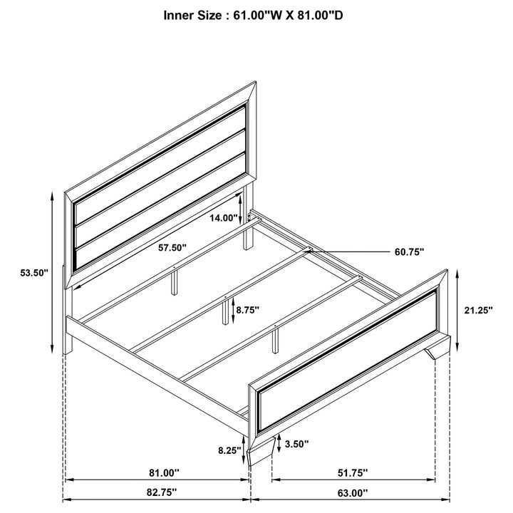 Coaster Furniture 224731KE-S5 Lucia 5-piece Eastern King Bedroom Set Beige and White
