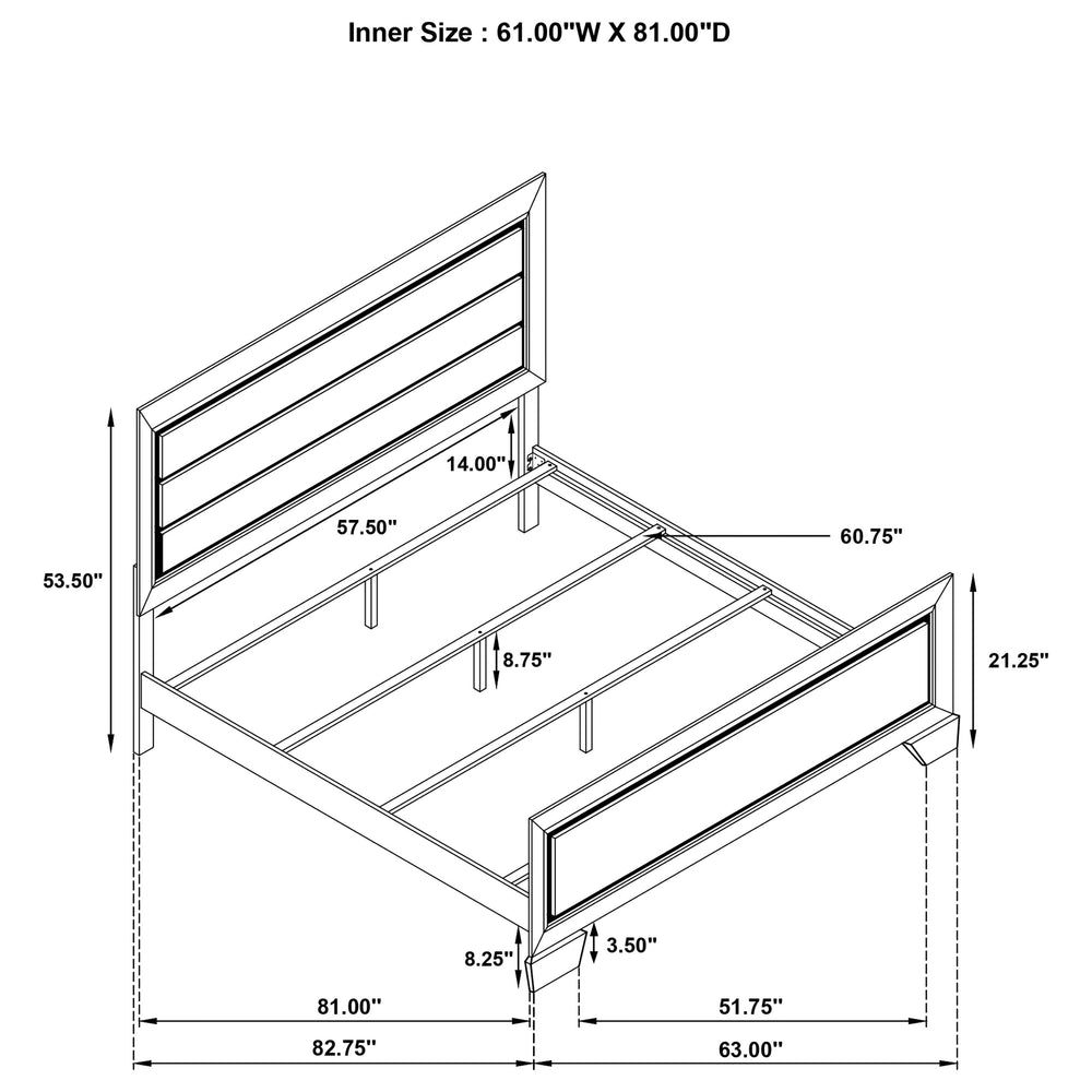 Kauffman - Wood Queen Panel Bed - Washed Taupe