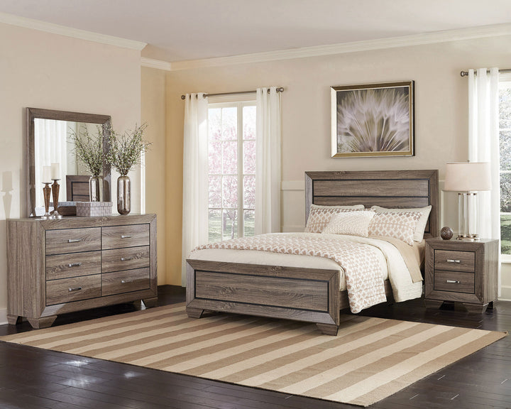 Kauffman - Wood Queen Panel Bed - Washed Taupe
