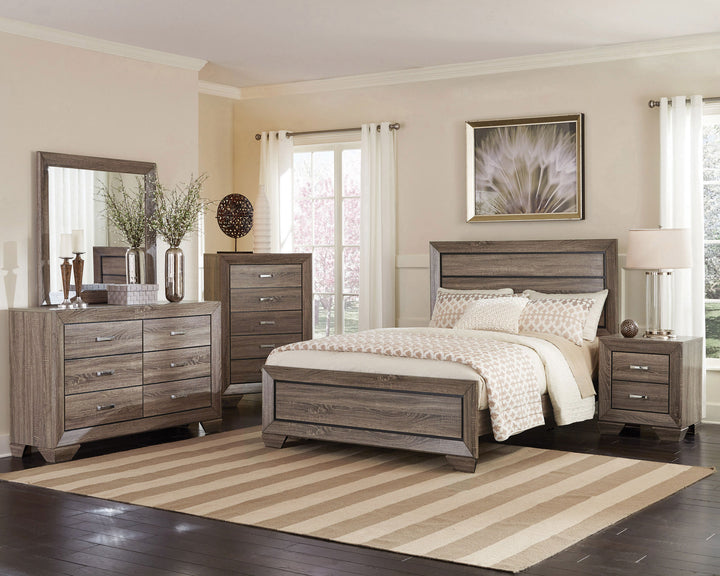 Kauffman - Wood Queen Panel Bed - Washed Taupe