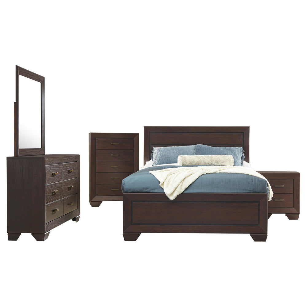 Coaster Furniture 204391KE-S5 Kauffman 5-Piece Eastern King Bedroom Set Dark Cocoa