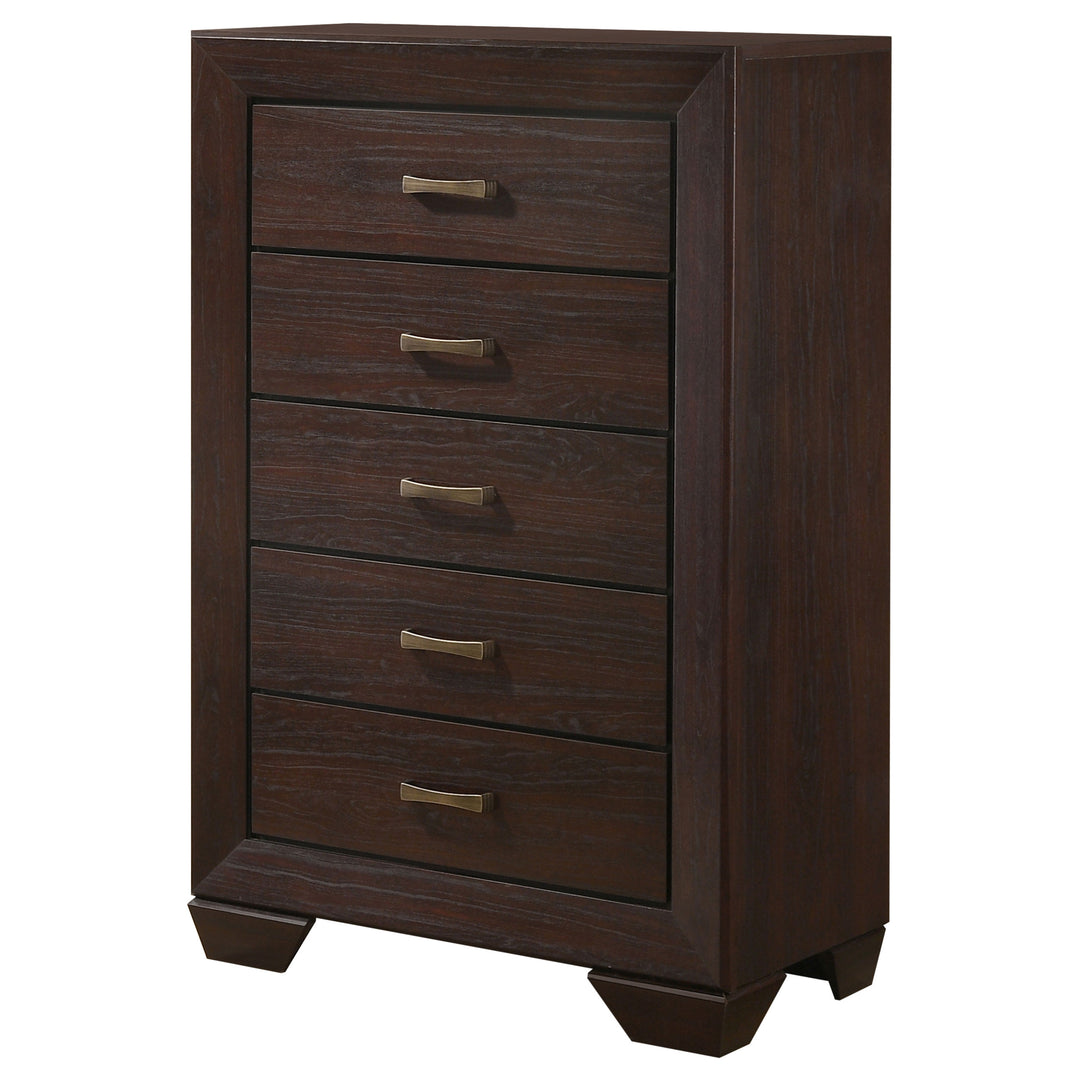 Kauffman - 5-Drawer Bedroom Chest - Dark Cocoa