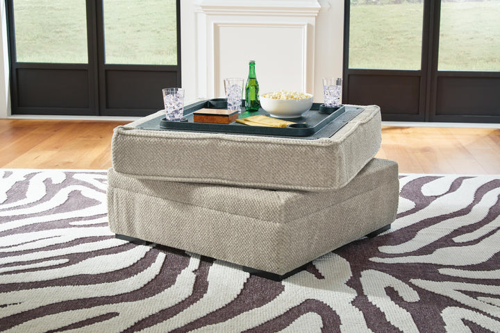 Calnita Ottoman With Storage - Beige (6)