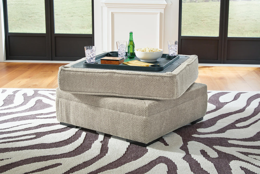 Calnita Ottoman With Storage - Beige (6)