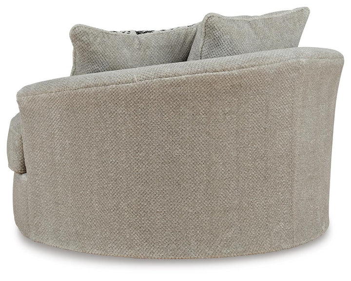 Calnita Oversized Swivel Accent Chair - Beige (5)