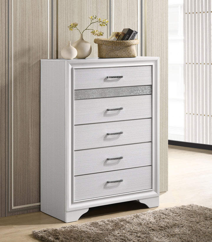 Miranda - 5-Drawer Bedroom Chest - White