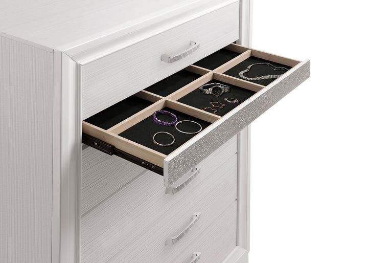 Miranda - 5-Drawer Bedroom Chest - White
