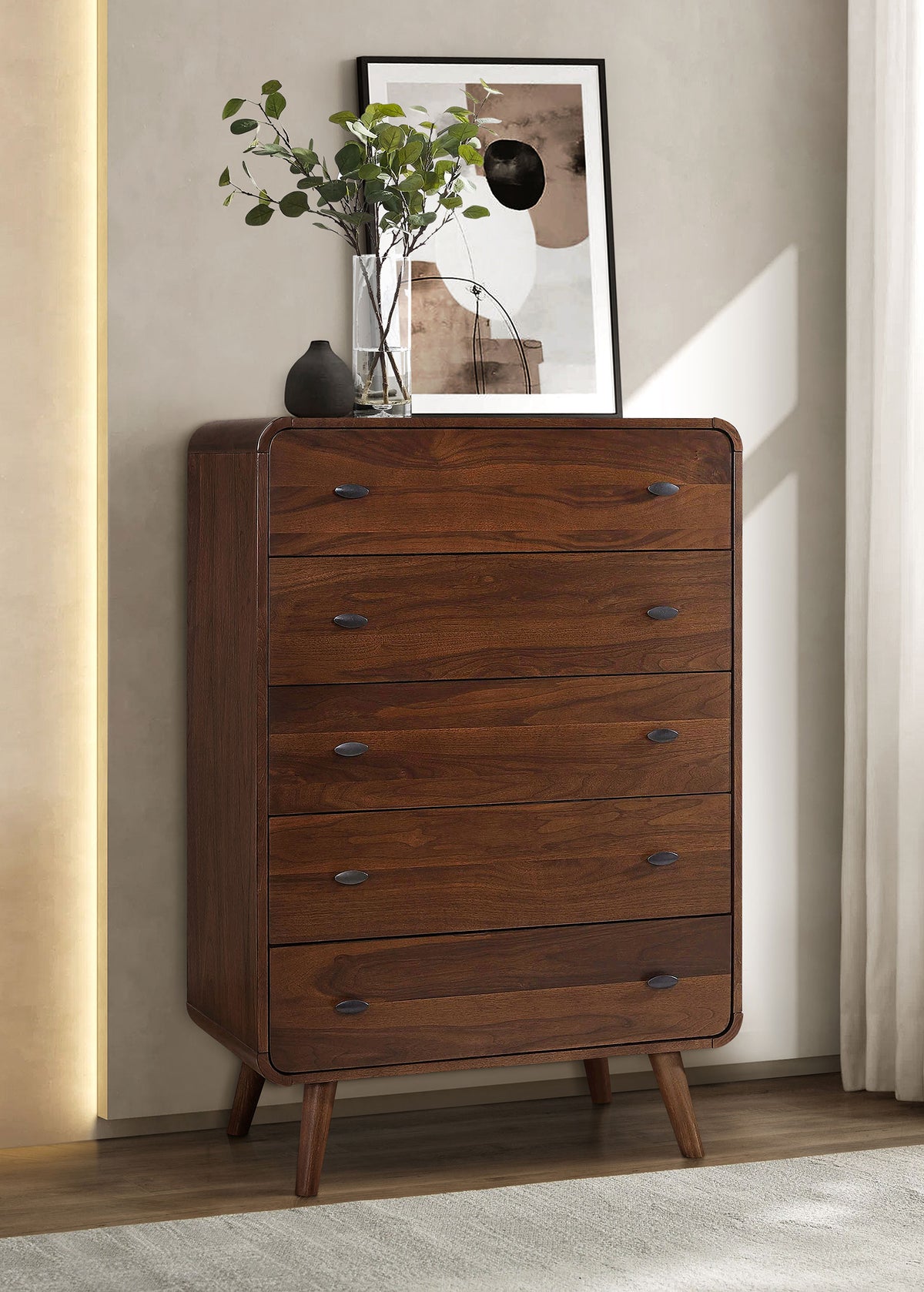 Robyn - 5-Drawer Bedroom Chest - Dark Walnut