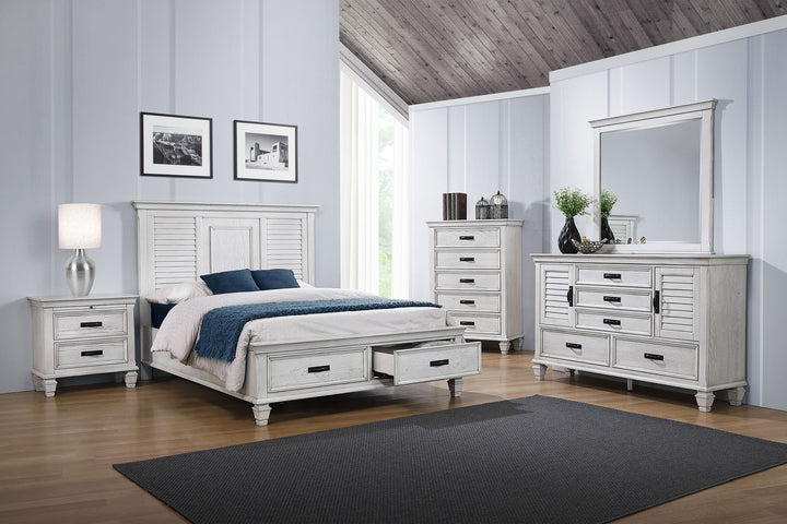 Franco - 5-Drawer Bedroom Chest - Distressed White