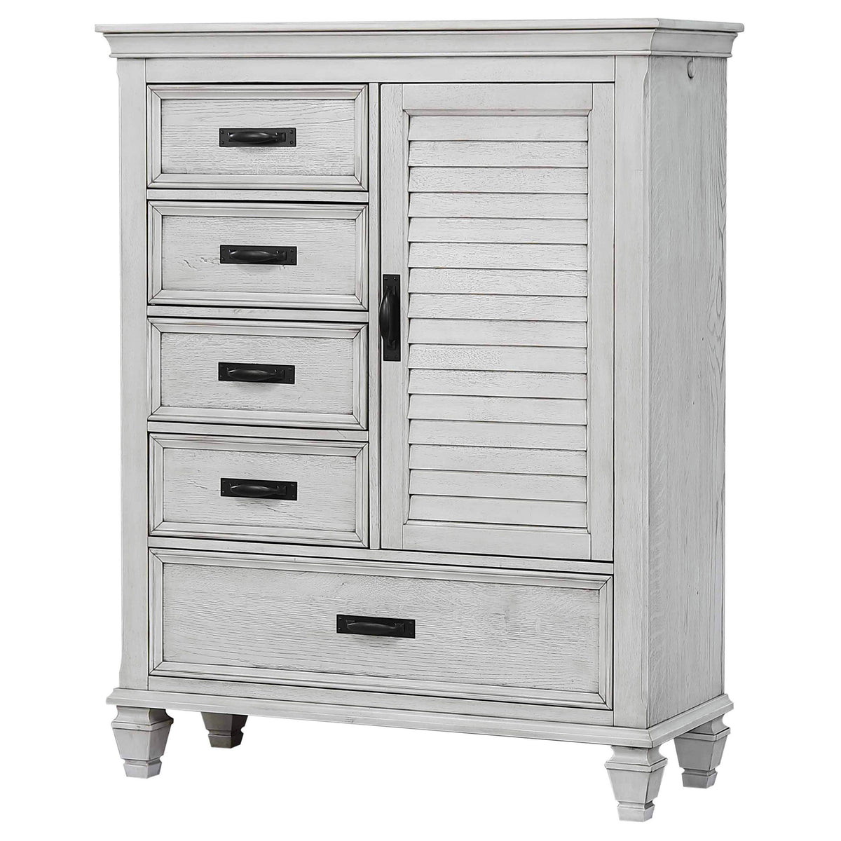 Franco - 5-Drawer Door Chest - Distressed White