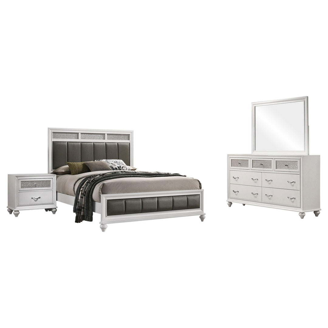 Coaster Furniture 205891Q-S4 Barzini 4-Piece Queen Bedroom Set White
