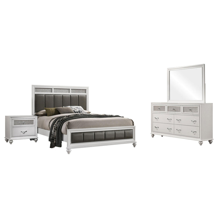 Coaster Furniture 205891Q-S4 Barzini 4-Piece Queen Bedroom Set White
