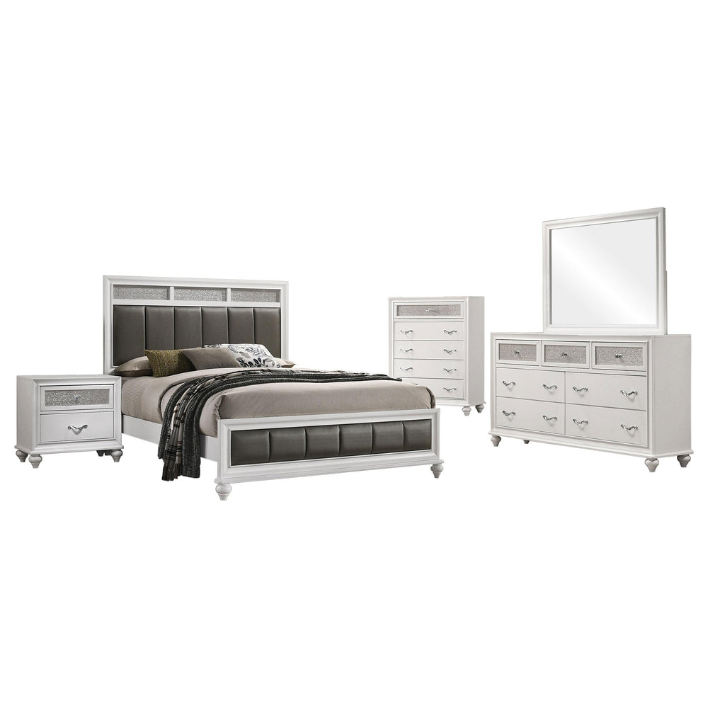 Coaster Furniture 205891Q-S5 Barzini 5-Piece Queen Bedroom Set White