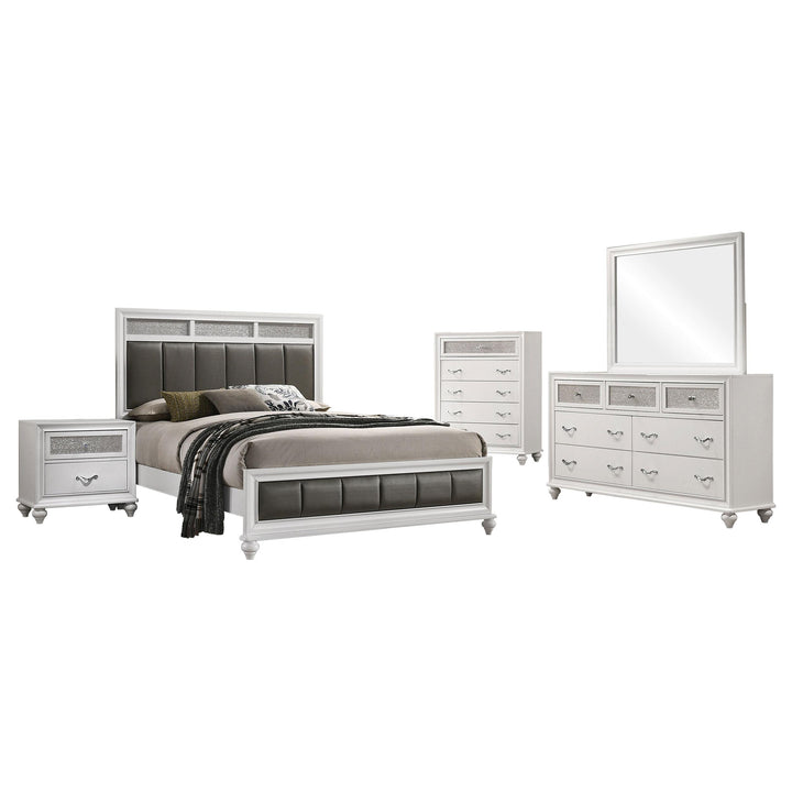 Coaster Furniture 205891Q-S5 Barzini 5-Piece Queen Bedroom Set White