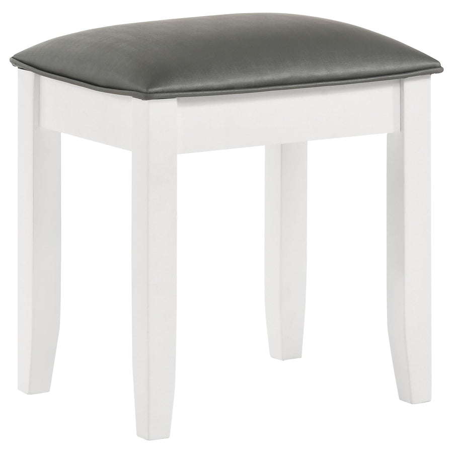 Coaster Furniture 205897STL Barzini Upholstered Vanity Stool Metallic and White