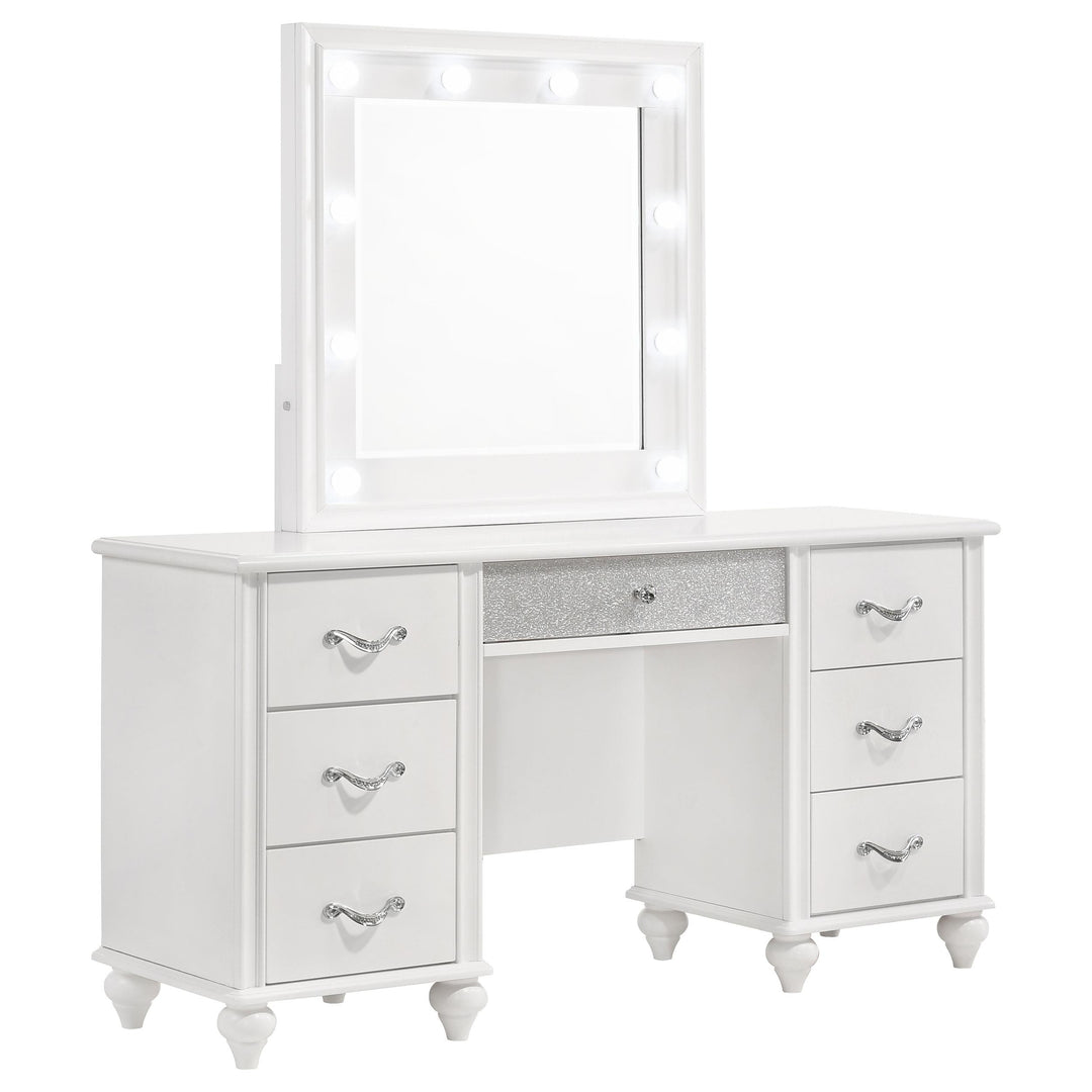 Coaster Furniture 205897 Barzini 7-drawer Vanity Set with Lighting White