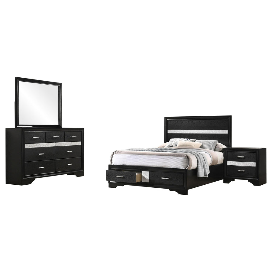 Coaster Furniture 206361F-S4 Miranda 4-Piece Full Bedroom Set Black