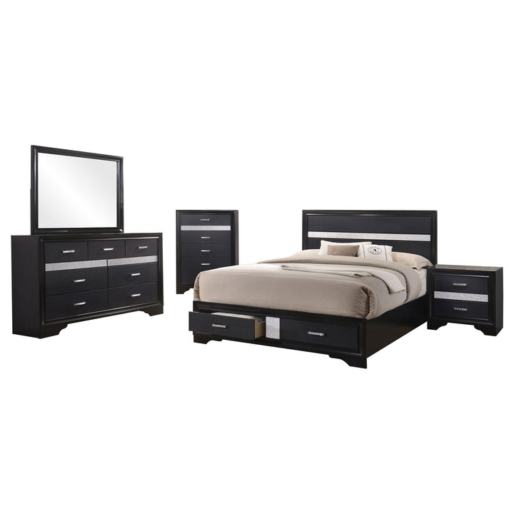Coaster Furniture 206361Q-S5 Miranda 5-Piece Queen Bedroom Set Black