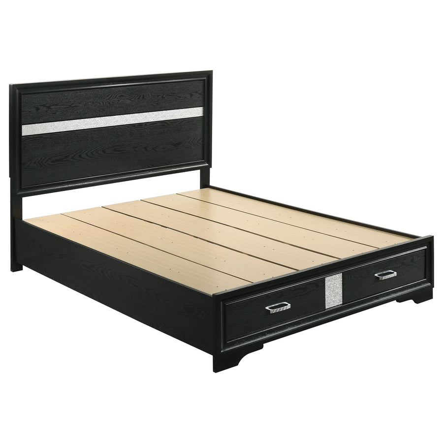 Coaster Furniture 206361Q Miranda 51-inch Wood Queen Storage Panel Bed Black