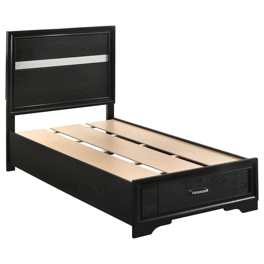 Coaster Furniture 206361T Miranda 51-inch Wood Twin Storage Panel Bed Black