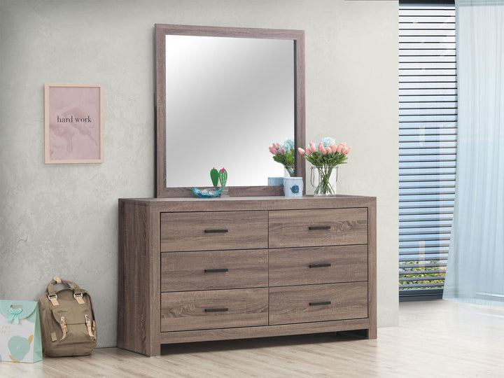 coaster-furniture-207043m-brantford-6-drawer-dresser-with-mirror-barrel-oak