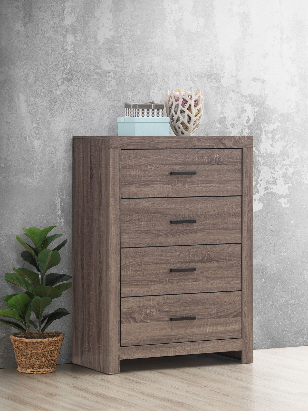 Brantford - 4-Drawer Bedroom Chest - Barrel Oak