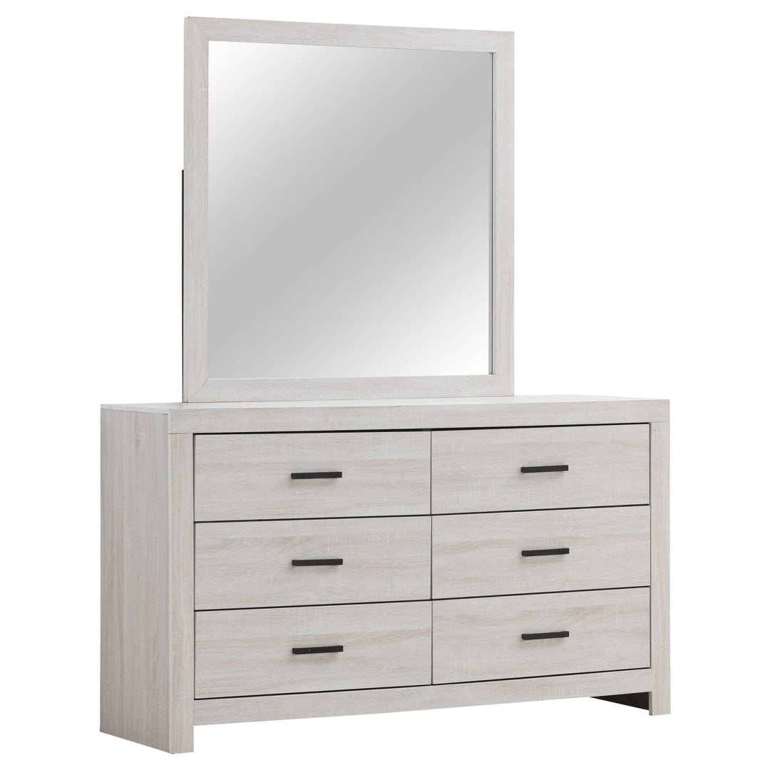 Brantford - 6-Drawer Dresser With Mirror - Coastal White