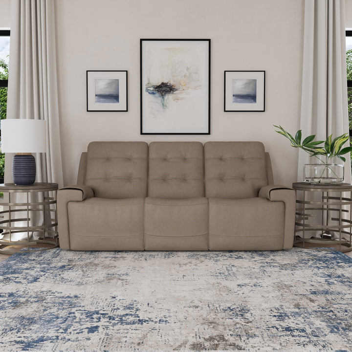 Flexsteel 1781-62PH-31082 Iris  Power Reclining Sofa With Power Headrests  Khaki