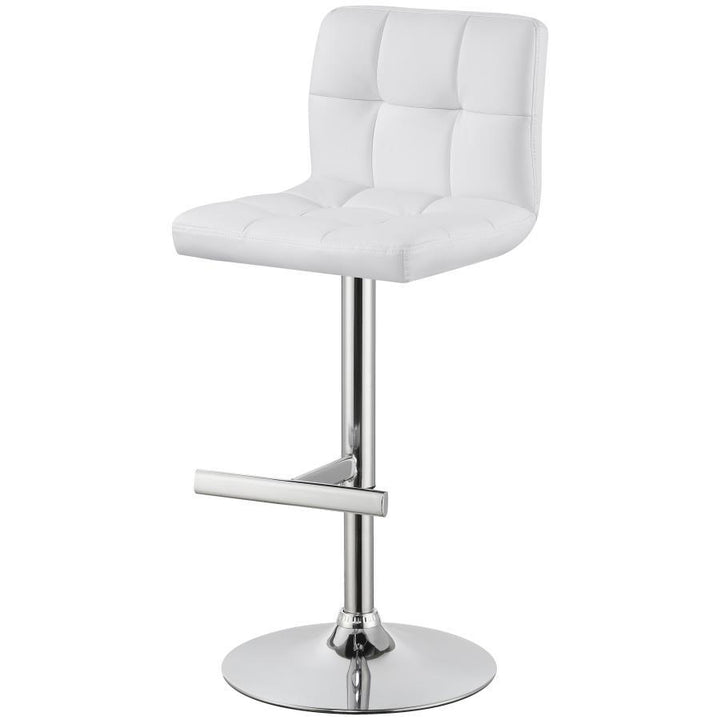 Lenny - Upholstered Adjustable Bar Stool  - White