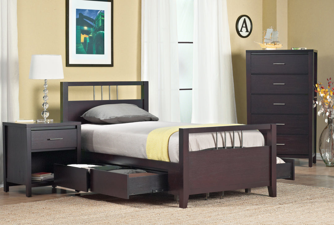 Modus Furniture Nv23S4 Nevis Platform Storage Bed In Espresso