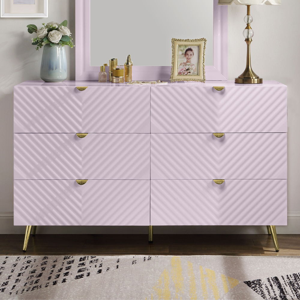 Gaines - Dresser - Pink High Gloss